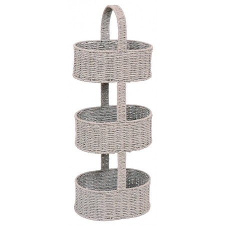 COLONNINA 3CESTI OVALI 29x29x80cm GRIGIO CEN01498