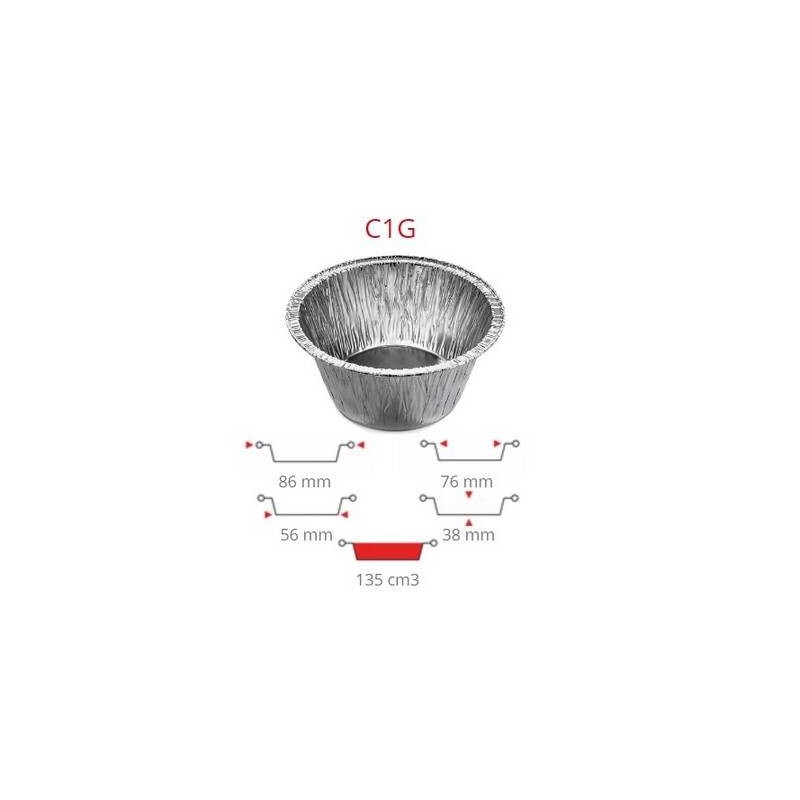 TEGLIA ALLUMINIO TONDA MONOPORZIONE ALTA 100PZ C1G CONTITAL