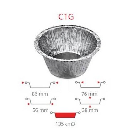 TEGLIA ALLUMINIO TONDA MONOPORZIONE ALTA 100PZ C1G CONTITAL