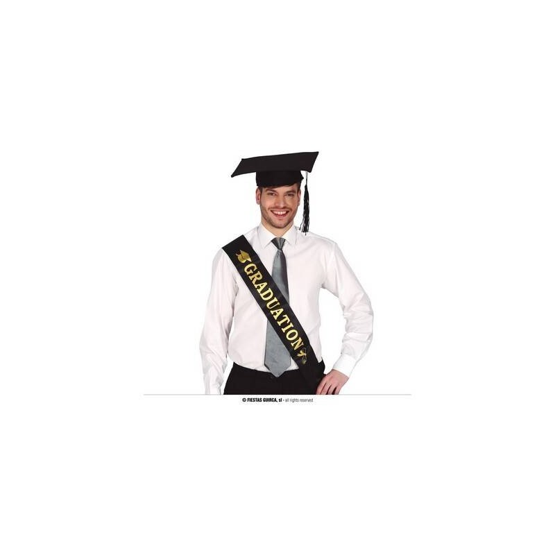 FASCIA LAUREA NERA E ORO GRADUATION