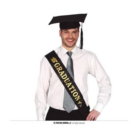 FASCIA LAUREA NERA E ORO GRADUATION
