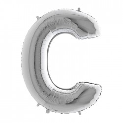 PALLONE MYLAR LETTERA C 40" 102cm SILVER