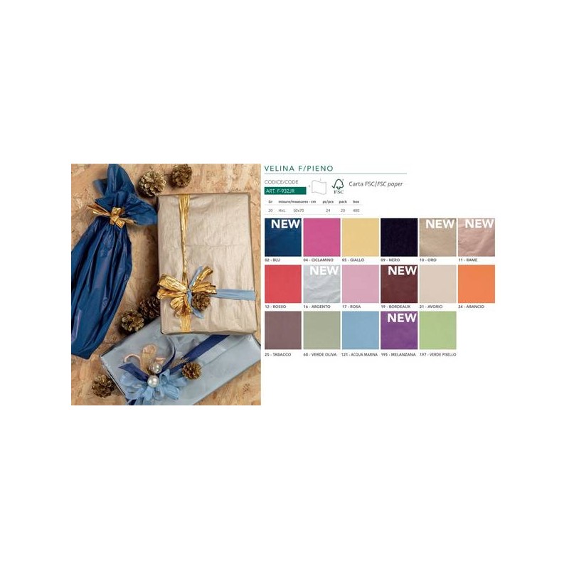 CARTA VELINA 50x70cm PNP 24 FOGLI 68-VERDE OLIVA