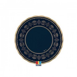 PIATTI DESSERT ø20 ROYAL BLUE GOLD 6pz