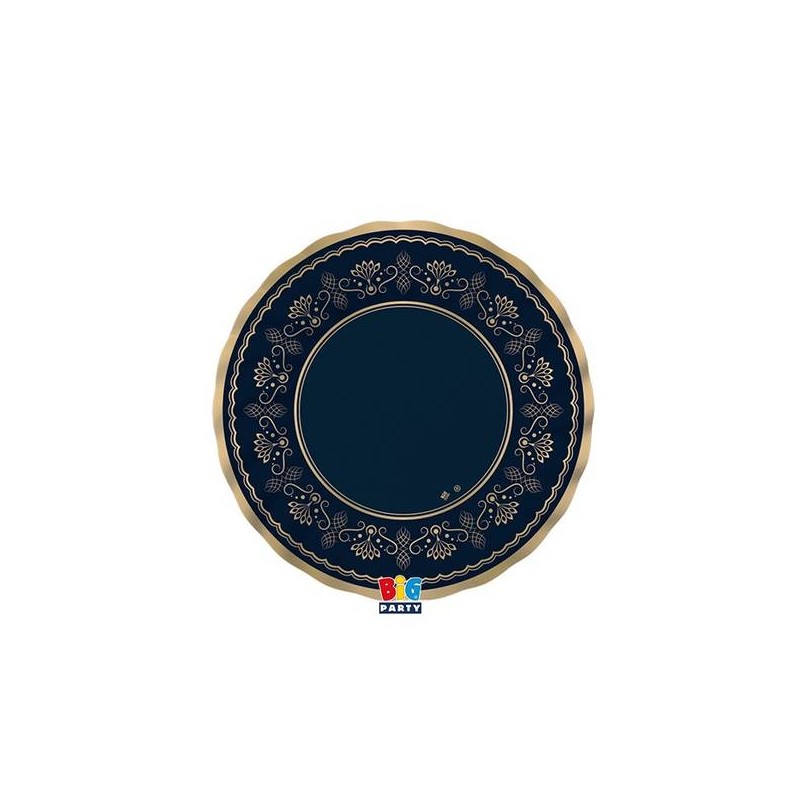 PIATTI DESSERT ø20 ROYAL BLUE GOLD 6pz
