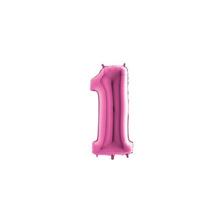 PALLONE NUMERO 1 MYLAR 102cm 40 FUCSIA