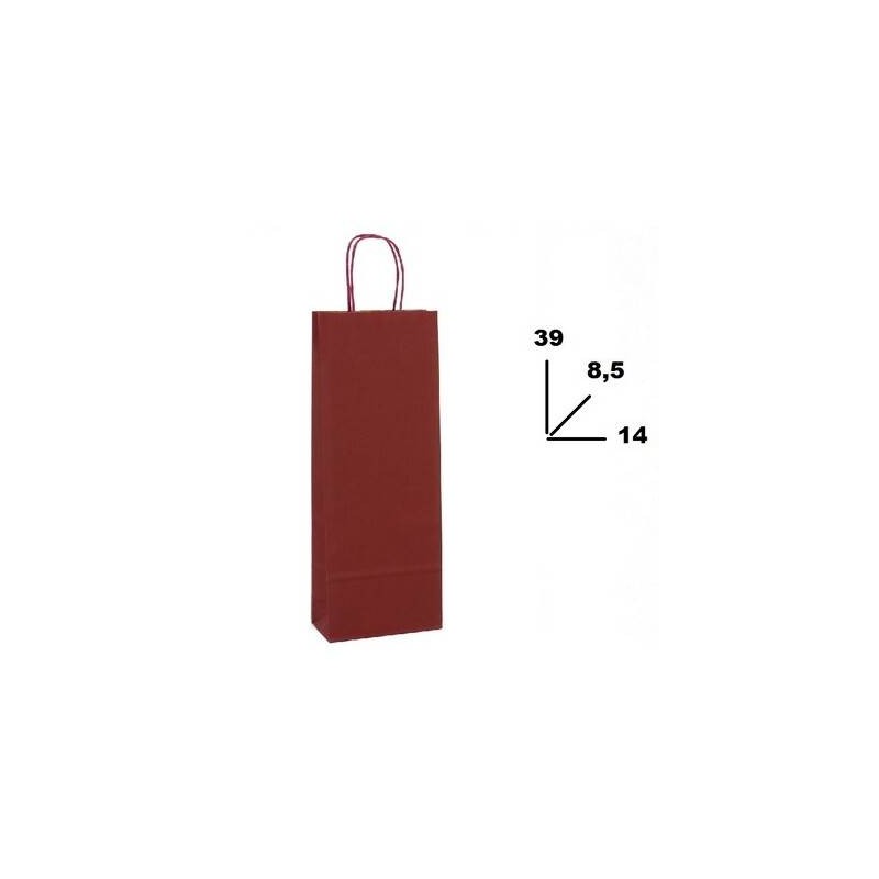 BORSA CARTA COLOR BOTTIGLIA MIS.14+8,5x39cm BORDEAUX 594