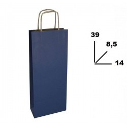 BORSA CARTA COLOR BOTTIGLIA MIS.14+8,5x39cm BLU 561