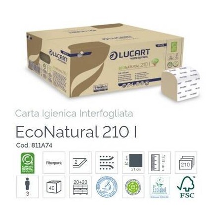 IGIENICA INTERFOGLIATA ECO NATURAL 210 8400fg (40x210) LUCART