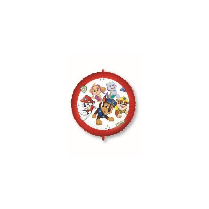 PALLONE MYLAR PAW PATROL & FRIENDS TONDO 18 43cm C/FILO E PESETTO