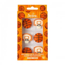 DECORAZIONI IN ZUCCHERO BASKET 6pz