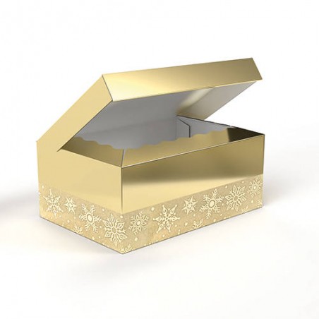 SCATOLA BAULETTO 32,5x22,5x13,5cm GLITTER ORO PORTATA 4kg