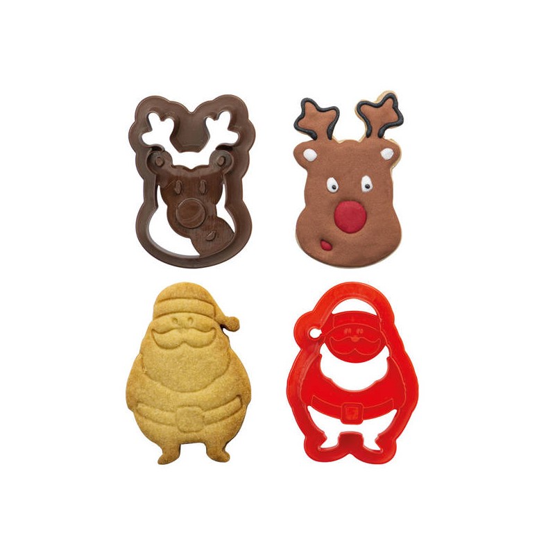 TAGLIAPASTA BABBO NATALE E RENNA 8/7x2,2cm SETpz