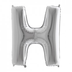 PALLONE MYLAR LETTERA H 40" 102cm SILVER