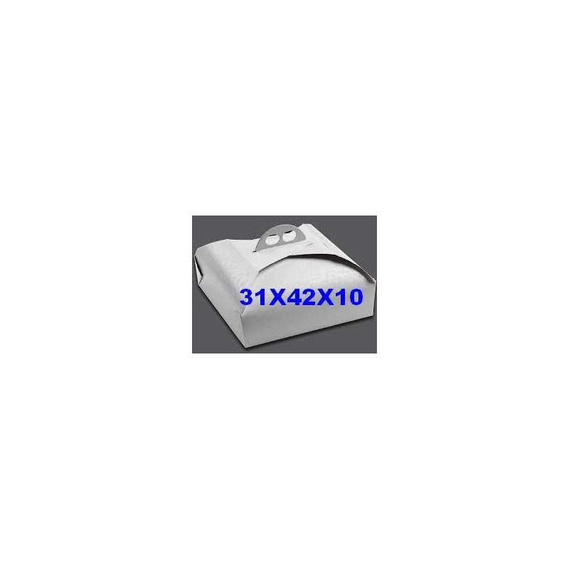 SCATOLA PORTA TORTA RETTANGOLARE 31x42x10 BIANCO RAMAGE