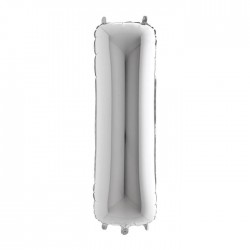 PALLONE MYLAR LETTERA I 40" 102cm SILVER
