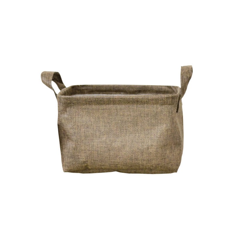 CESTELLO COTONE NATURAL C/MANIGLIE 20x16x13cm COT02491