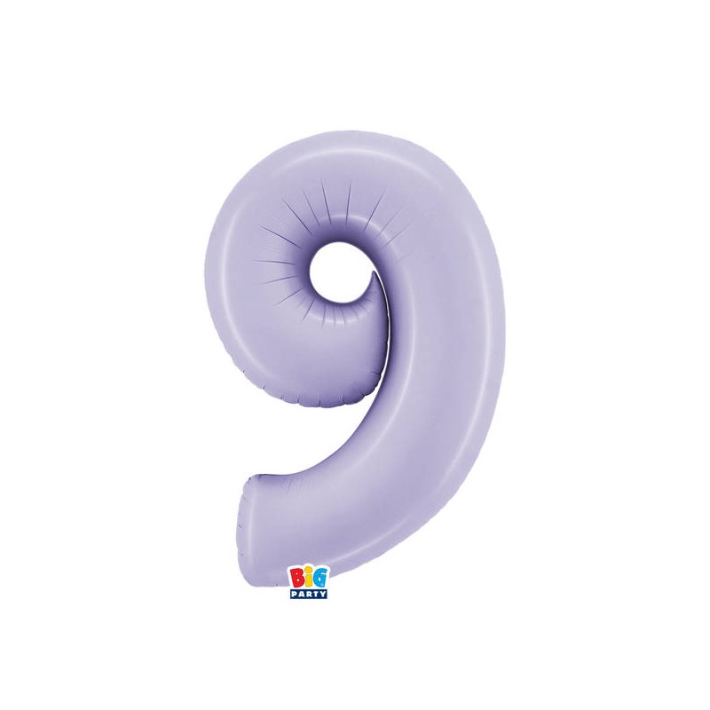 PALLONE NUMERO 9 MYLAR 102cm 40 LILLA