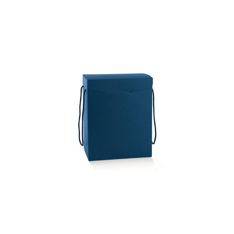 SCATOLA SEGRETO C/CORDINI 28x20x35cm FIBRA BLU