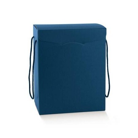 SCATOLA SEGRETO C/CORDINI 28x20x35cm FIBRA BLU