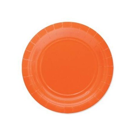 PIATTI DESSERT ECOLOR BIODEGRADABILI 18cm ARANCIO 25pz