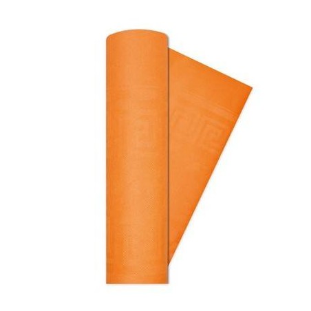TOVAGLIA ROTOLO 1,20x5mt DAMASCATA ARANCIO BIG PARTY