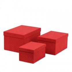 SCATOLA REGALO IN VELLUTO ROSSO E STRASS MIS.M 28x20x15,5