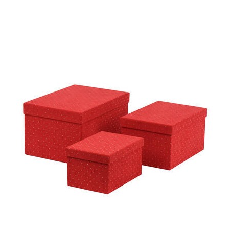 SCATOLA REGALO IN VELLUTO ROSSO E STRASS MIS.L 34,5x24x18,5