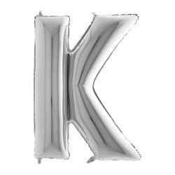 PALLONE MYLAR LETTERA K 40" 102cm SILVER