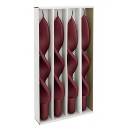 CANDELA STELO TORCIGLIONE PRUGNA H.27cm ø2,2cm 4pz