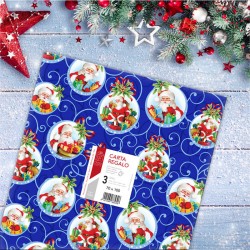 CARTA REGALO 70x100cm 3 FOGLI ASS. NATALE FLO