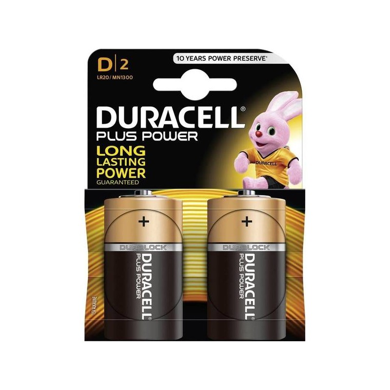 BATTERIE TORCIA PLUS DURACELL D 2pz