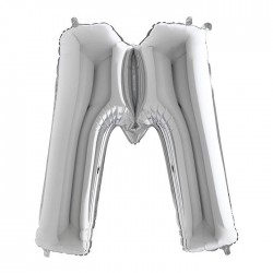 PALLONE MYLAR LETTERA M 40" 102cm SILVER