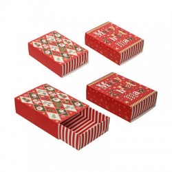 SCATOLA NATALIZIA STILE FIAMMIFERO 15x7x18,5cm