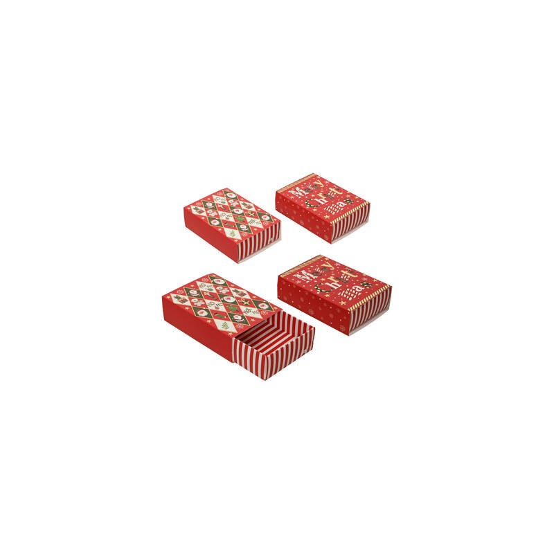 SCATOLA NATALIZIA STILE FIAMMIFERO 11x5x14cm