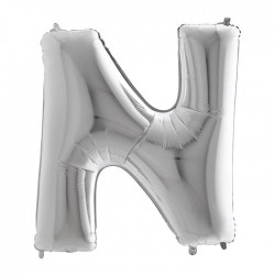 PALLONE MYLAR LETTERA N 40" 102cm SILVER
