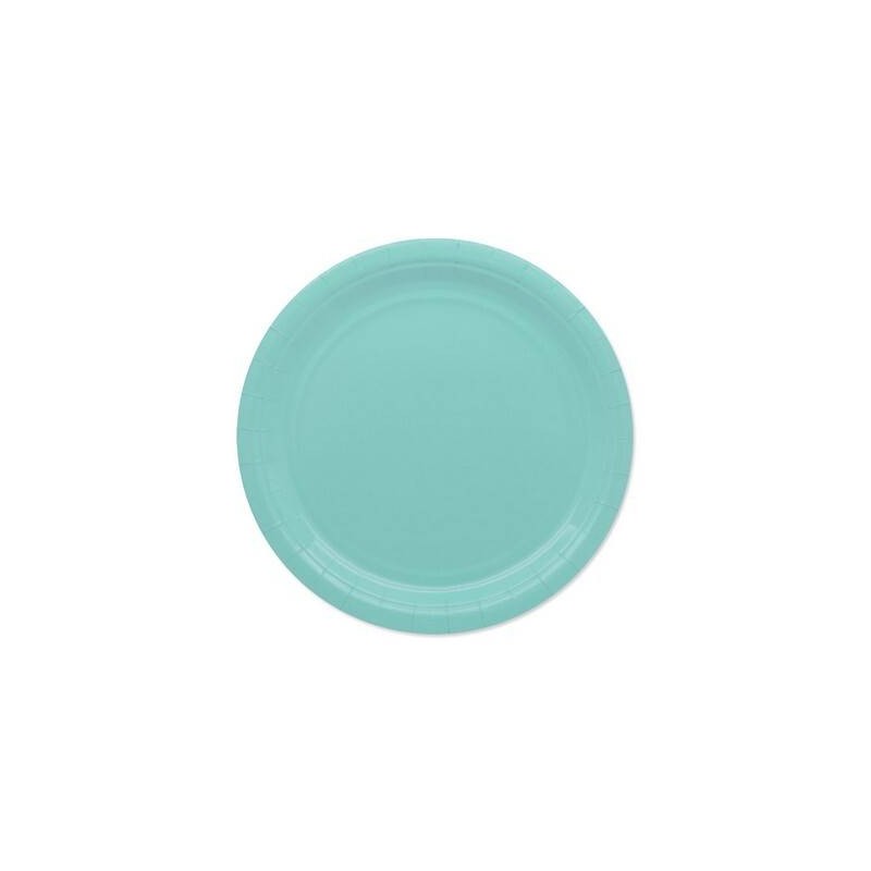 PIATTI PIANI ECOLOR BIODEGRADABILI 24cm ACQUA MARINA 25pz