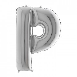 PALLONE MYLAR LETTERA P 40" 102cm SILVER