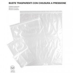 BUSTE TRASPARENTI PLT C/CERNIERA 5x6cm 200pz 40my