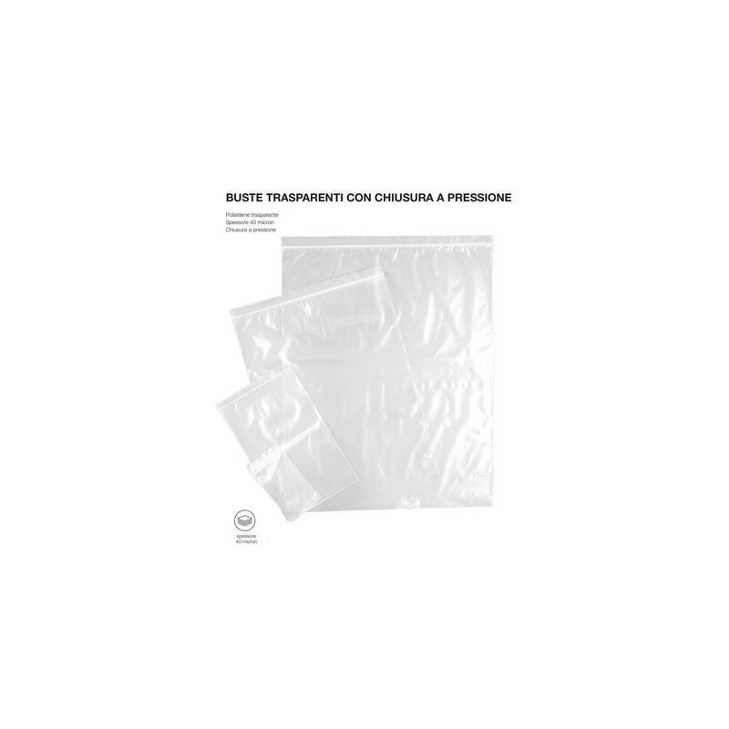 BUSTE TRASPARENTI PLT C/CERNIERA 5x6cm 200pz 40my