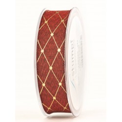 NASTRO TESSUTO CADIZ mm25x20mt BORDEAUX-ORO