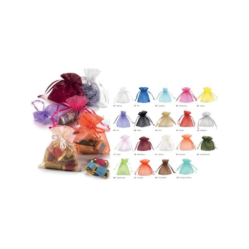 SACCHETTI ORGANZA 8,5x10cm 20pz 21-AVORIO