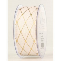 NASTRO TESSUTO CADIZ mm40x20mt CREMA-ORO