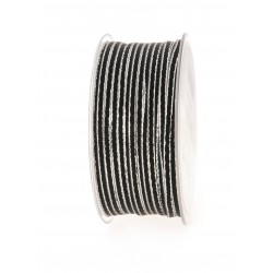NASTRO TESSUTO LAME' LUXUS mm3x100mt NERO-ARGENTO