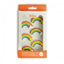 DECORAZIONI IN ZUCCHERO ARCOBALENO 4,5cm 6pz