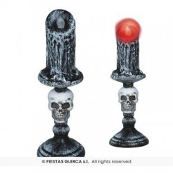 CANDELABRO TESCHIO CON LUCE 26cm