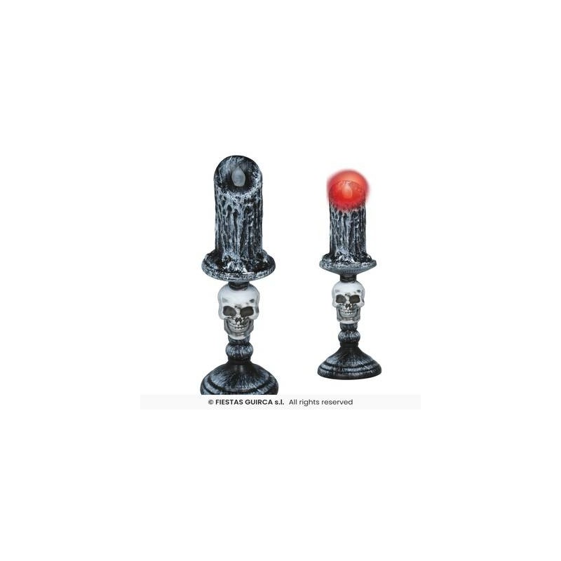 CANDELABRO TESCHIO CON LUCE 26cm