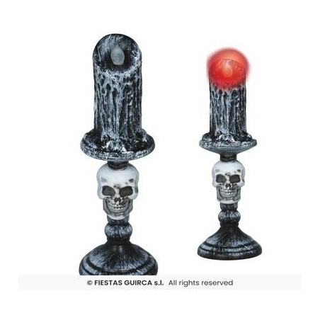 CANDELABRO TESCHIO CON LUCE 26cm