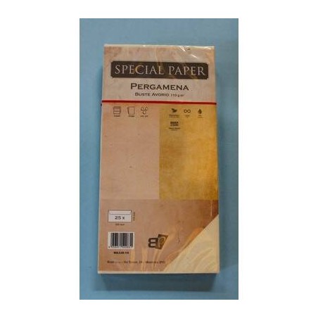 BUSTE 11x22 PERGAMENA AVORIO gr.110 25pz