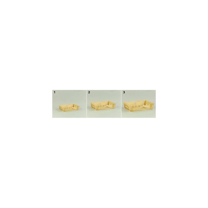 VASSOIO LEGNO CON CUORI 40x29x9cm NATURALE
